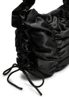 Damson Madder Ruched Satin Shoulder bag - Black - One Size