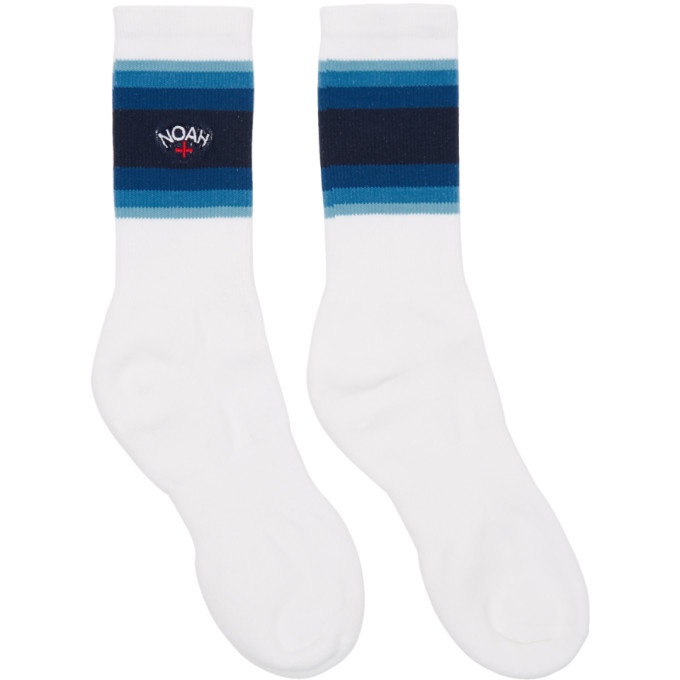 Photo: Noah NYC White and Blue Gradient Stripe Socks