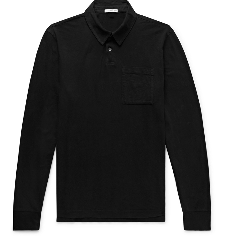 Photo: James Perse - Supima Cotton-Jersey Polo Shirt - Black