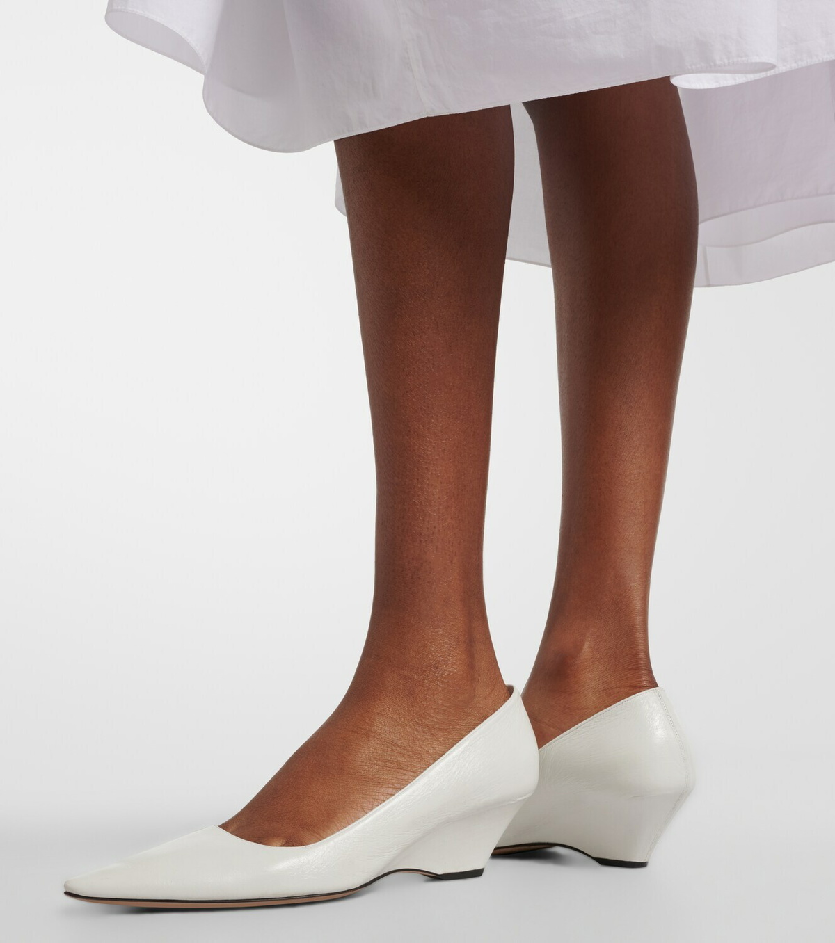 The Row Liisa leather wedges