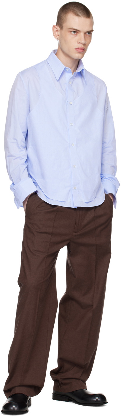 Carlota Barrera Blue Trompe-L'œil Shirt