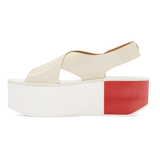 Flamingos Off-White Patent Virginia Platform Sandals