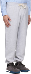 Jil Sander Gray Embroidered Logo Fleece Sweatpants