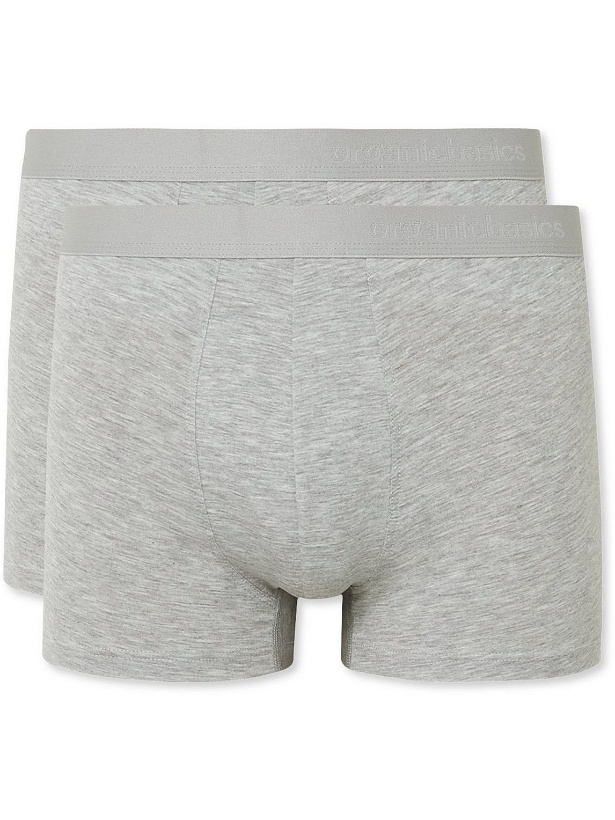 Photo: Organic Basics - Two-Pack Lite Stretch-TENCEL Lyocell Boxer Shorts - Gray