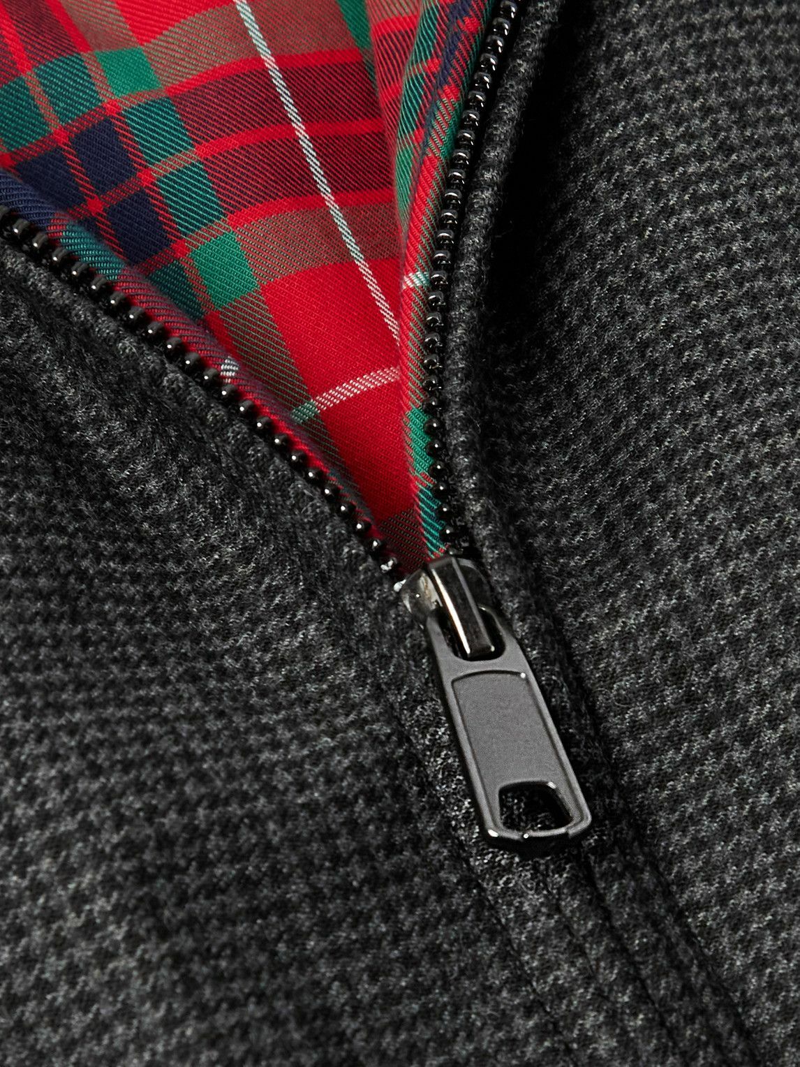 Baracuta - Houndstooth Wool-Blend Zip-Up Bomber Jacket - Gray