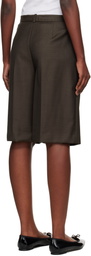 Loulou de Saison Brown Adler Virgin Wool Bermuda Shorts