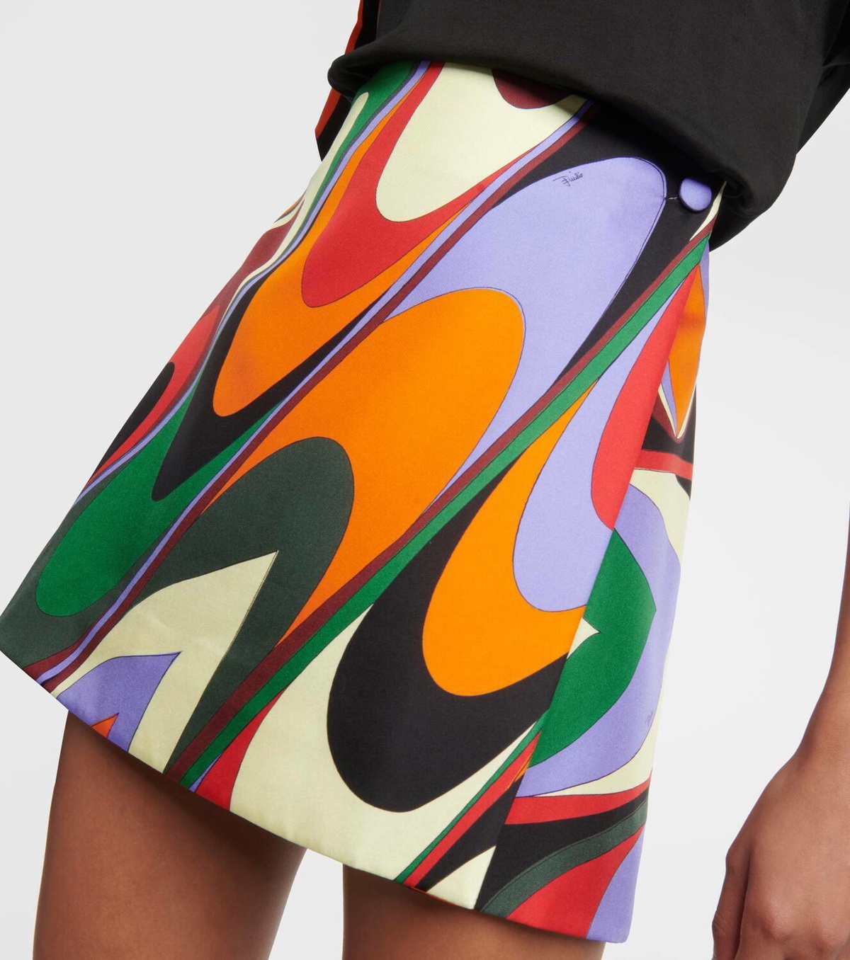 VIP【関税送料無料】希少 EMILIO PUCCI MULTICOLOR SILK SKIRT Emilio PUCCI Firenze Size 38 Signature Vintage Multi Color