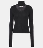 Didu Cutout ribbed-knit turtleneck top