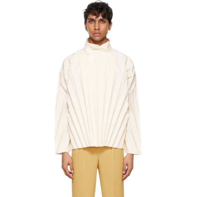 Homme Plisse Issey Miyake Off-White Edge Light Jacket Homme Plisse