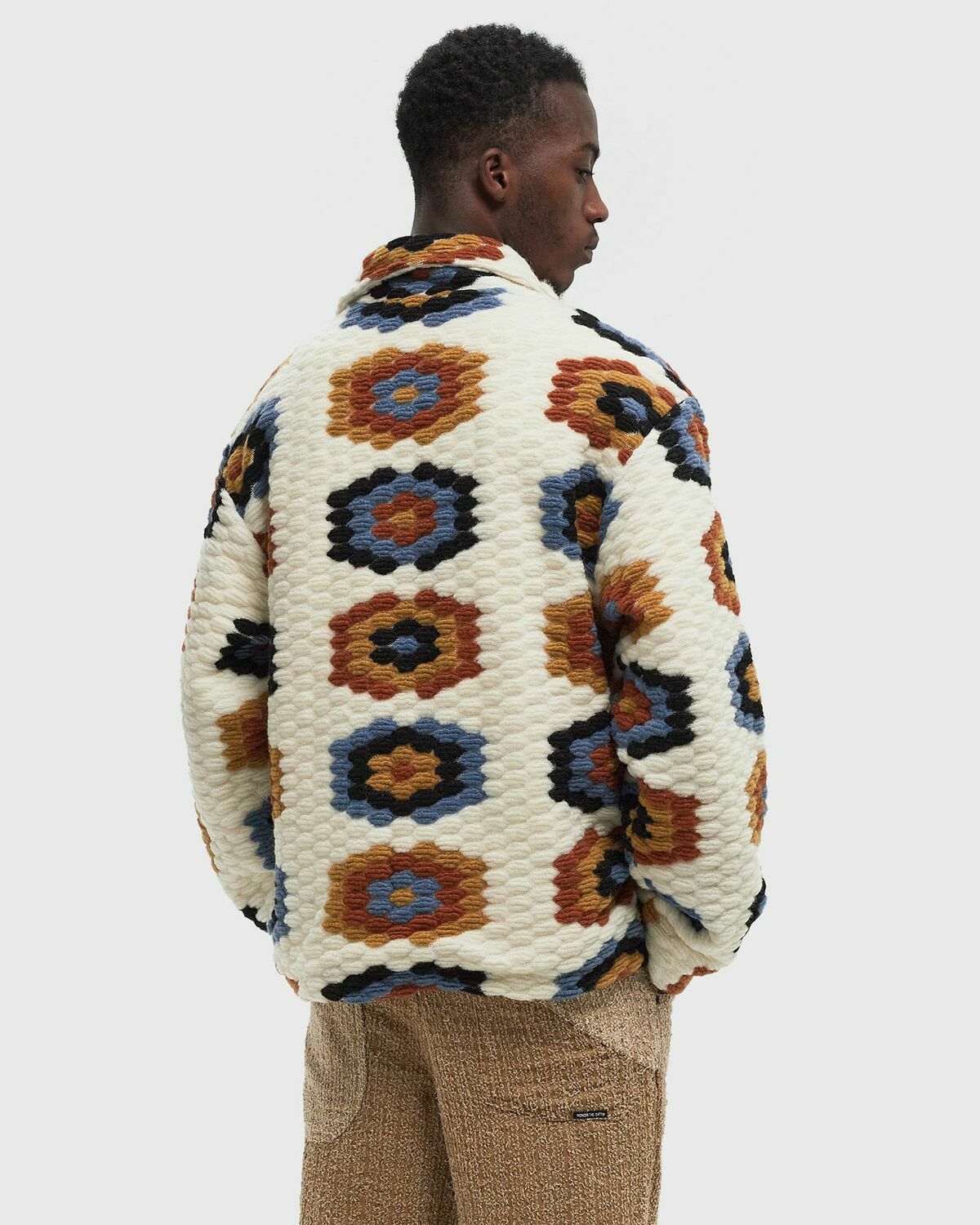 Honor The Gift TEXTURED FULL ZIP Beige Mens Fleece Jacket