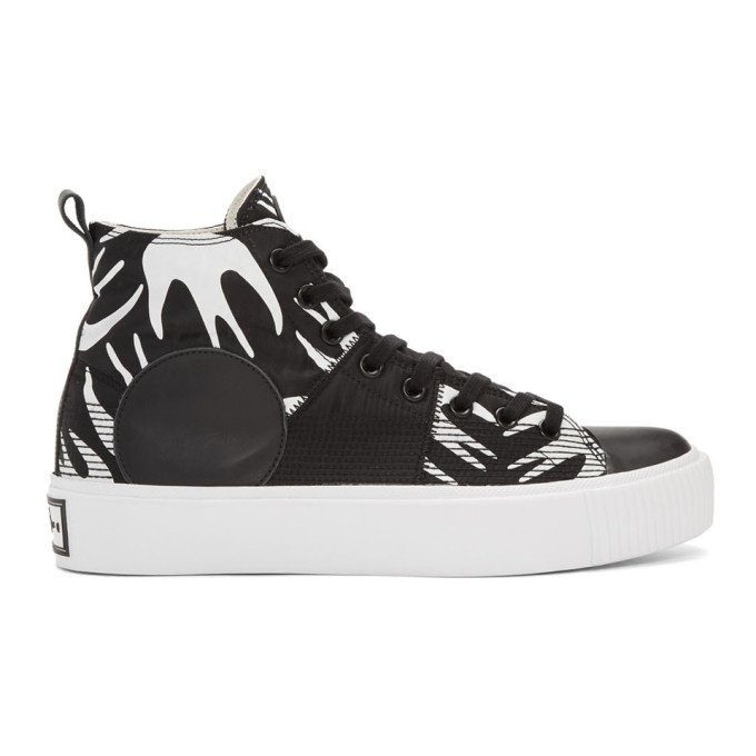 Photo: McQ Alexander McQueen Black and White Plimsoll Platform High Sneakers