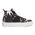 McQ Alexander McQueen Black and White Plimsoll Platform High Sneakers