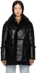 PERVERZE Black Single Breasted Reversible Coat
