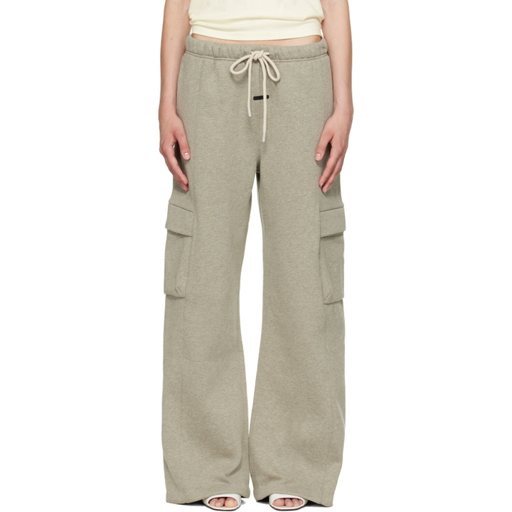 Photo: Fear of God ESSENTIALS Gray Cargo Relaxed Sweatpants