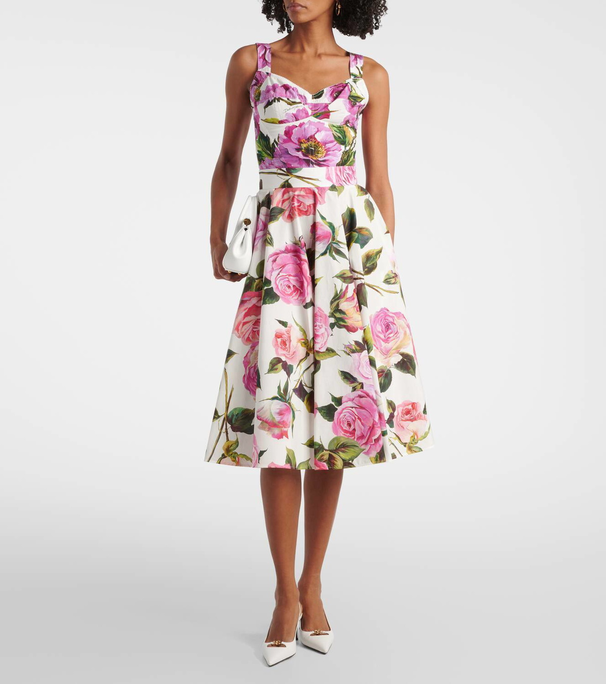 Dolce&Gabbana Floral cotton-blend bustier