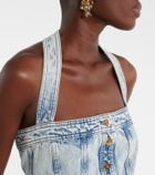 Patou Halterneck denim minidress