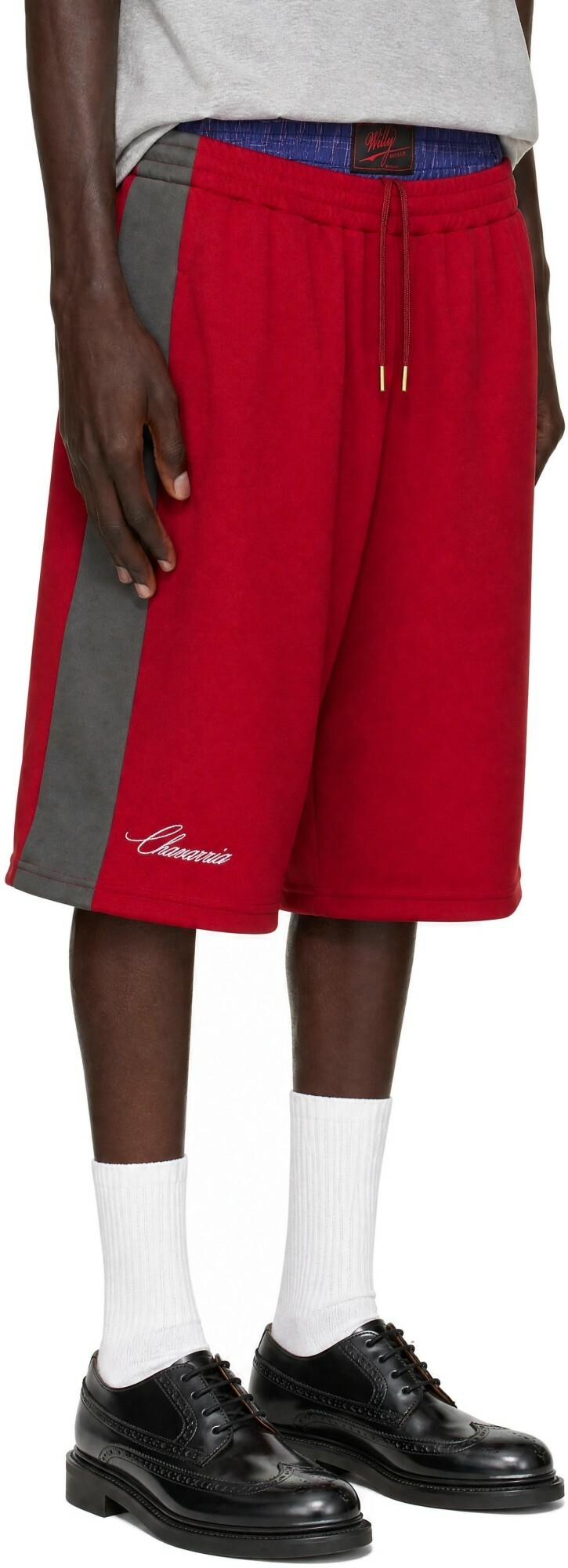 WILLY CHAVARRIA Red OS Exposed Bball Shorts