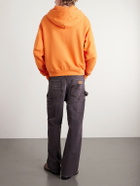 Cherry Los Angeles - Logo-Print Cotton-Jersey Zip-Up Hoodie - Orange