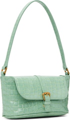 BY FAR Green Croco Miranda Baguette Bag