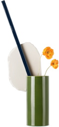 Vitra Green & Off-White 'Découpage' Vase