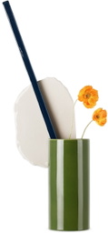 Vitra Green & Off-White 'Découpage' Vase
