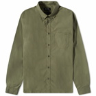 A.P.C. Men's Eduoard Logo Button Down Shirt in Green