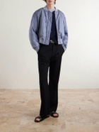 Auralee - Silk-Twill Bomber Jacket - Blue