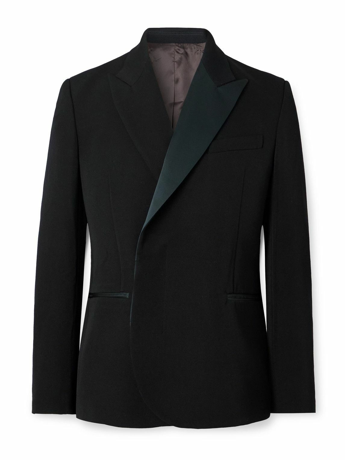 Wales Bonner - Rise Double-Breasted Satin-Trimmed Grain De Poudre