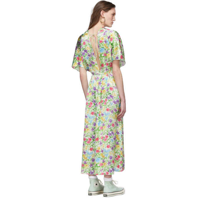 Les Reveries Multicolor Floral Silk Dress