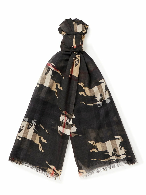 Photo: Burberry - Logo-Print Wool and Silk-Blend Scarf