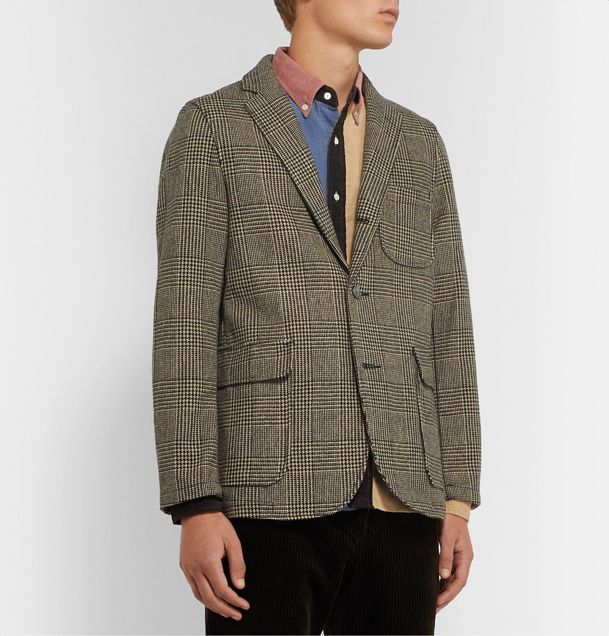 Beams Plus - Beige Unstructured Prince of Wales Checked Wool-Blend Blazer -  Neutrals