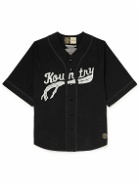 KAPITAL - Oversized Logo-Appliquéd Cotton-Jersey Shirt - Black