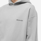 Balenciaga Men's Corporate Logo Popover Hoody in Grey/Dark Grey