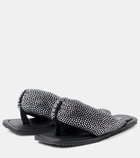 The Attico Indie embellished leather thong sandals