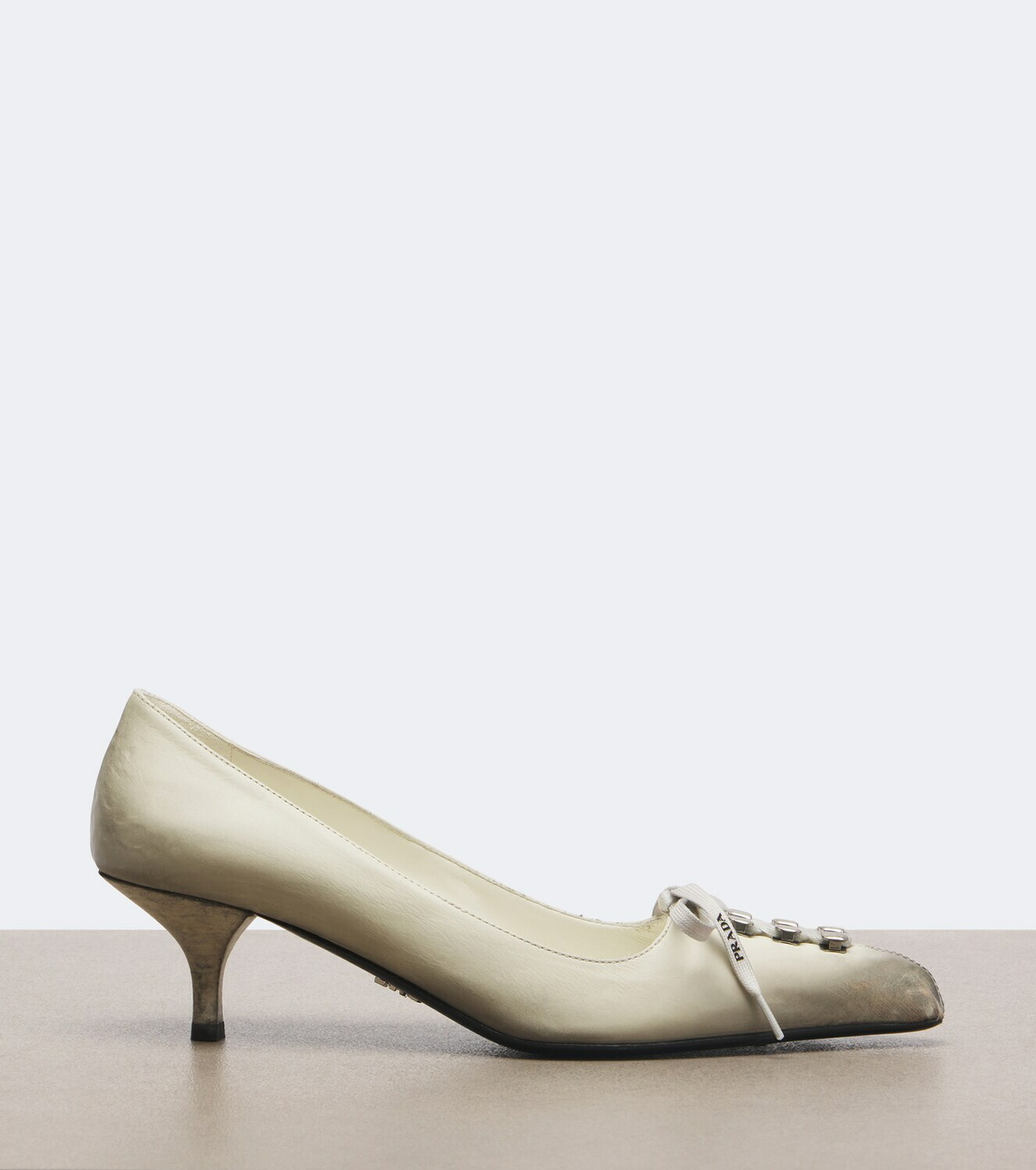 Prada Distressed leather pumps