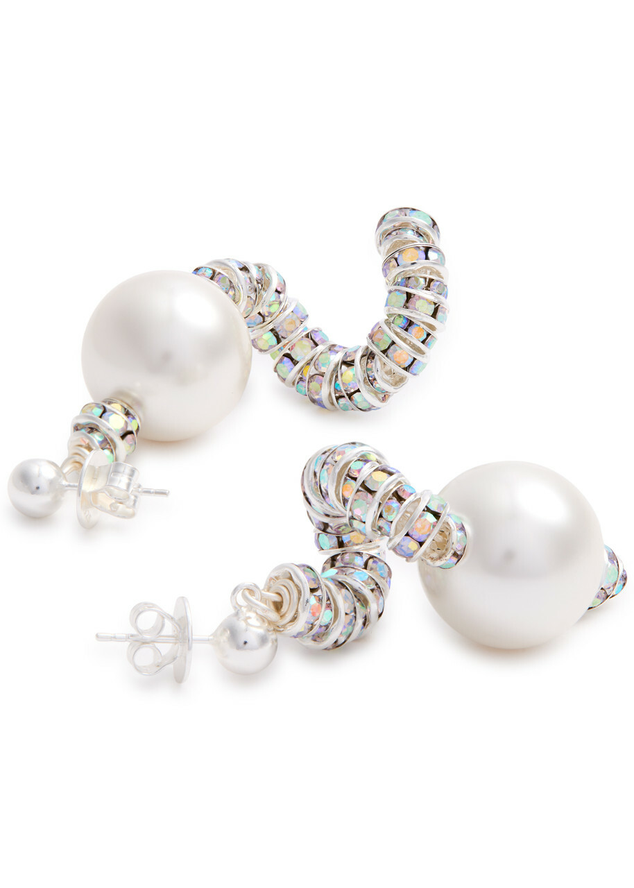 Pearl Octopuss.y Mini Snakes Embellished Drop Earrings - Silver - One Size