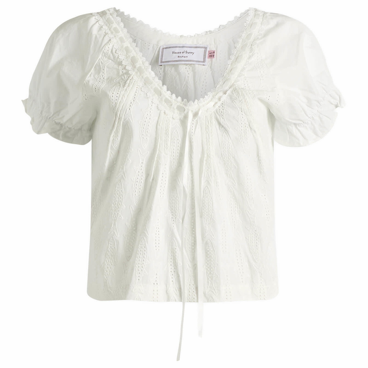 House Of Sunny Women's Sea Breeze Cotton Top in Ivory
