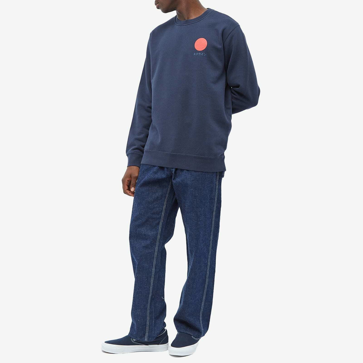 Edwin Men's Japanese Sun Crew Sweat in Navy Blazer