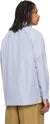 Comme des Garçons Homme Blue & White Cotton Stripes Shirt