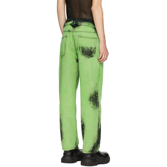 Feng Chen Wang Green Tie-Dye Jeans Feng Chen Wang