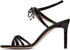 TOM FORD Brown Stamped Crocodile Leather Angelica Heeled Sandals