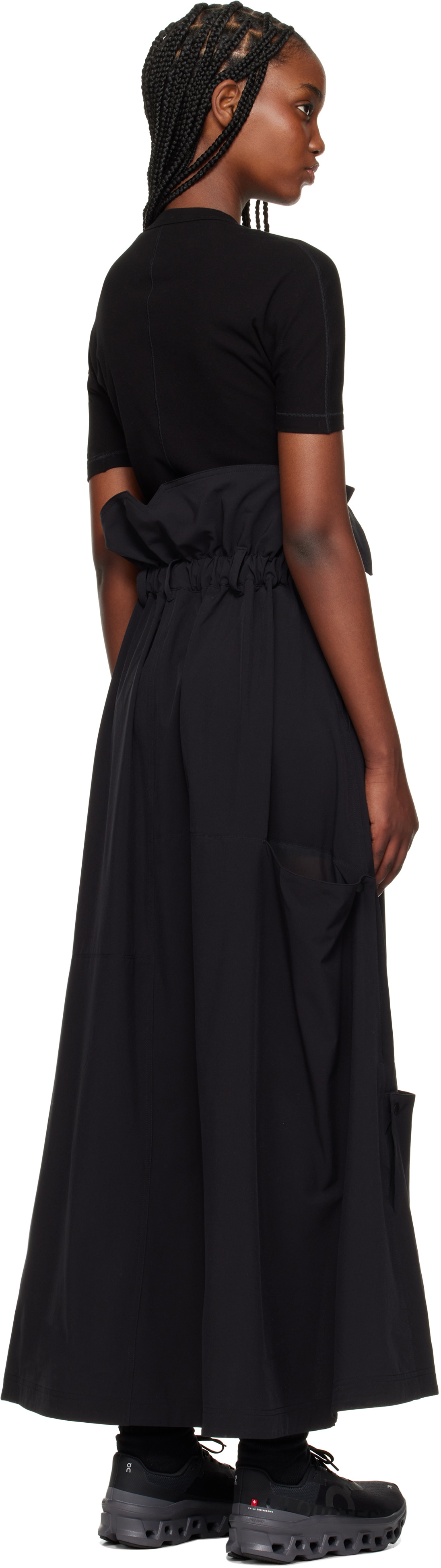 Y-3 Black Vent Midi Skirt