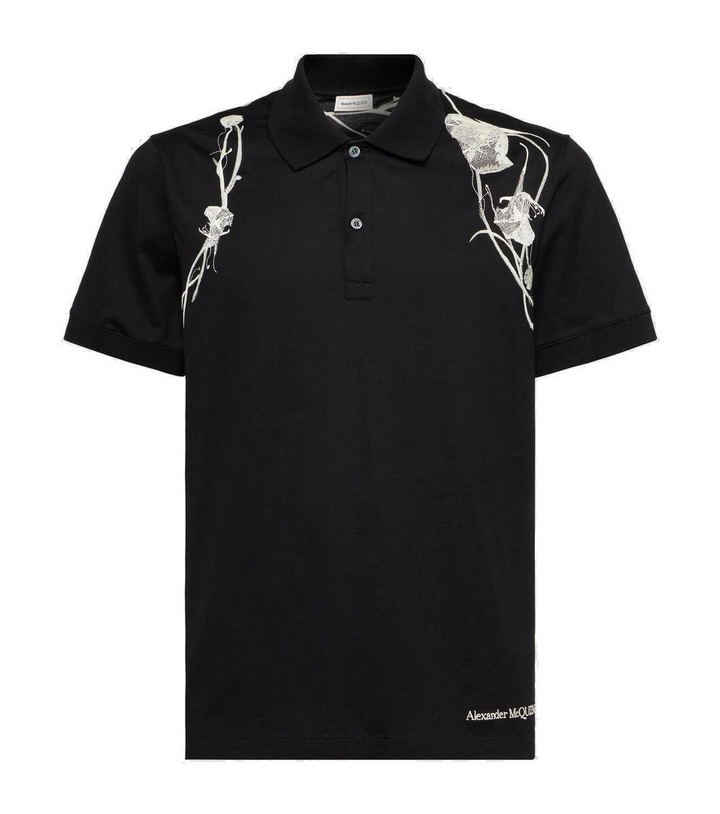 Photo: Alexander McQueen Embroidered cotton polo shirt