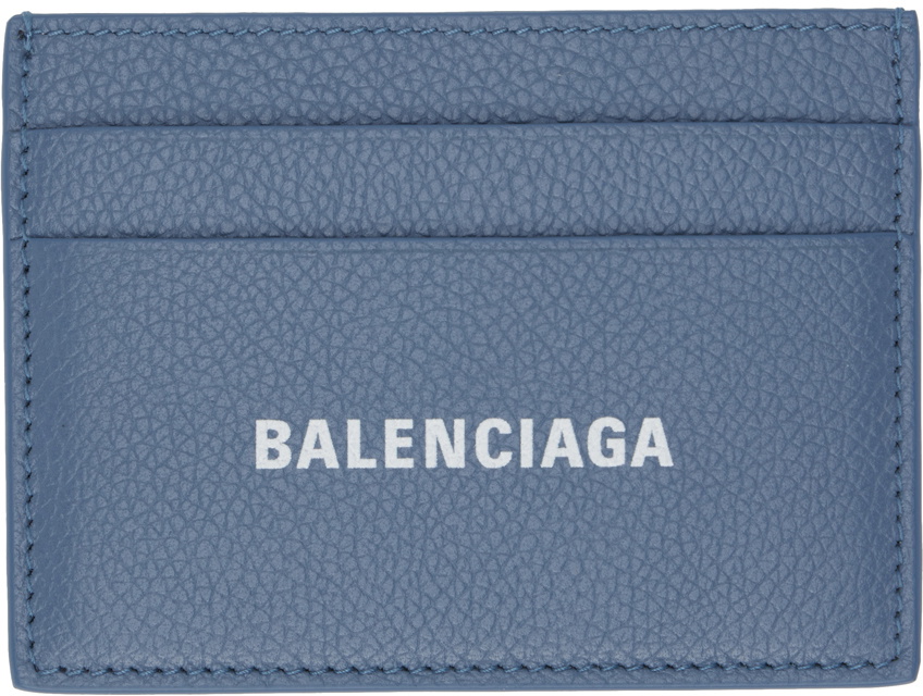 Balenciaga Blue Printed Card Holder Balenciaga