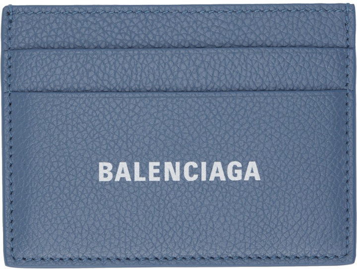 Photo: Balenciaga Blue Printed Card Holder