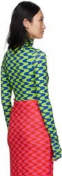 FENSI SSENSE Exclusive Green & Blue Waves Bodysuit