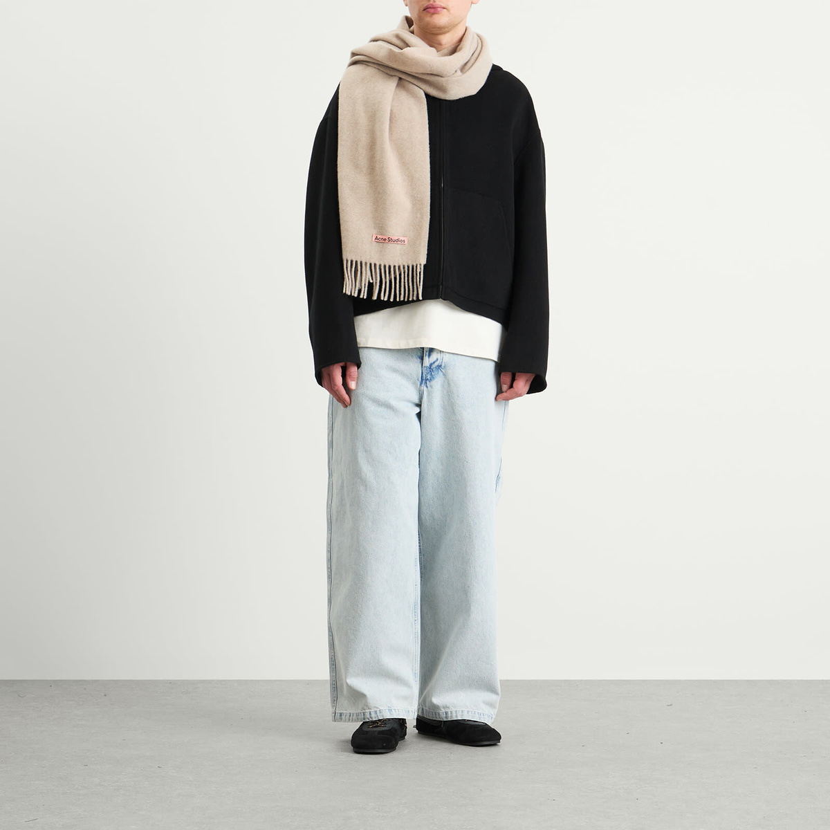 Acne Studios Canada Narrow New Scarf in Oatmeal Melange 
