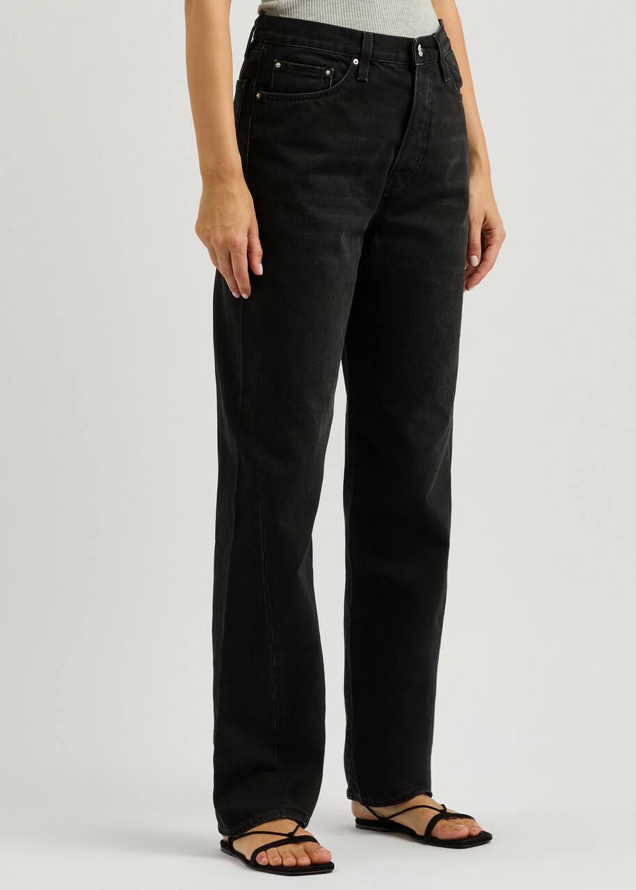 Toteme Twisted Seam Straight-leg Full Length Jeans Black
