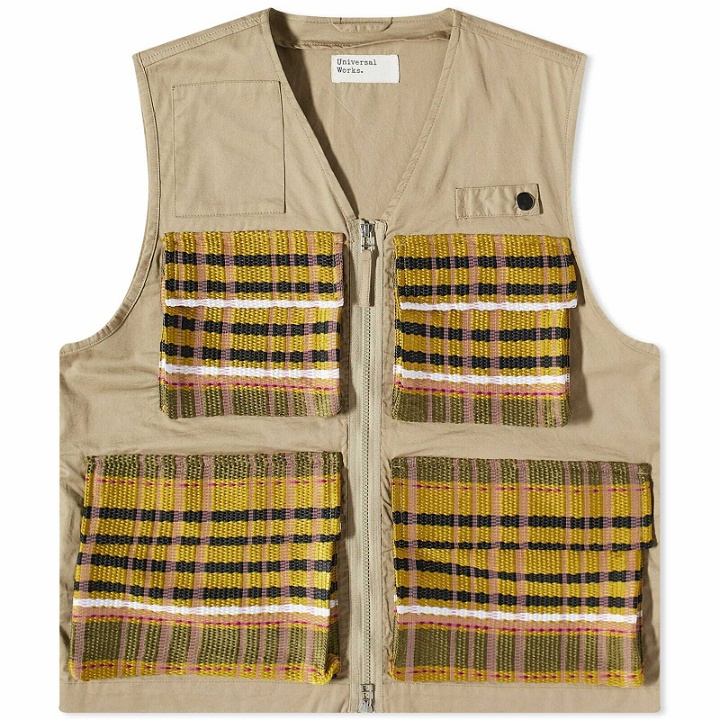 Photo: Universal Works Men's Photographers Gilet in Stone/Olive