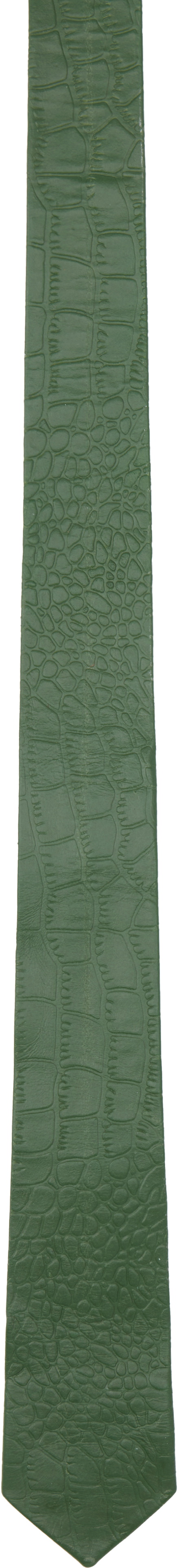 VEERT Green Croco Leather Tie